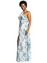 Alt View 2 Thumbnail - Cottage Rose Dusk Blue Diamond Halter Maxi Dress with Adjustable Straps