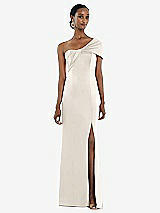 Front View Thumbnail - Ivory Twist Cuff One-Shoulder Princess Line Trumpet Gown