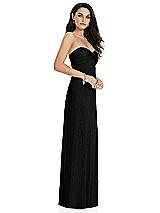 Side View Thumbnail - Black Strapless Twist Bodice Empire Waist Metallic Maxi Dress
