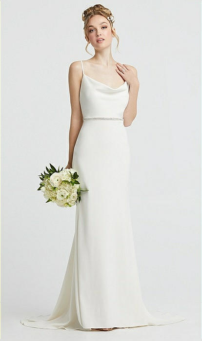 Wedding Dresses Bridal Belts Uk Cowl-neck Convertible Strap Mermaid Wedding  Bridesmaid Dress With Beaded Belt In Ivory The Dessy Group