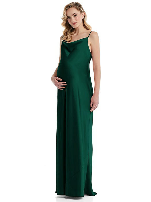 Cowl-Neck Tie-Strap Maternity Slip Dress