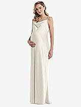 Front View Thumbnail - Ivory Cowl-Neck Tie-Strap Maternity Slip Dress