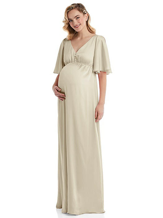 Flutter Bell Sleeve Empire Maternity Dress