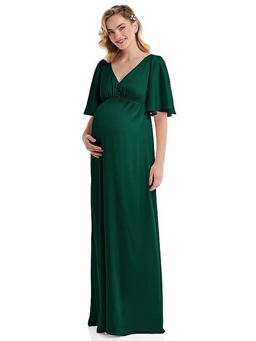 Flutter Bell Sleeve Empire Maternity Dress