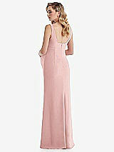 Rear View Thumbnail - Rose Wide Strap Square Neck Maternity Trumpet Gown