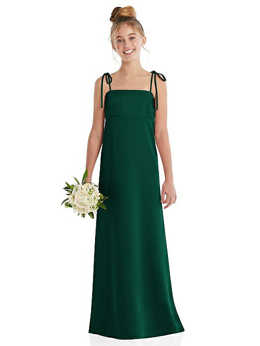Tie Shoulder Empire Waist Junior Bridesmaid Dress