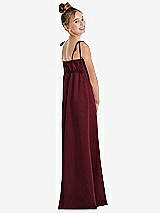 Rear View Thumbnail - Cabernet Tie Shoulder Empire Waist Junior Bridesmaid Dress