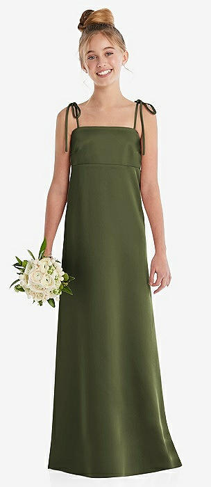 green emerald velvet dress Cicinia Crinkle Chiffon Junior Bridesmaid Dress, Green main image 0