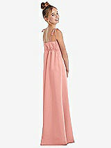 Rear View Thumbnail - Rose Tie Shoulder Empire Waist Junior Bridesmaid Dress