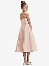 Rear View Thumbnail - Cameo Adjustable Spaghetti Strap Satin Midi Junior Bridesmaid Dress