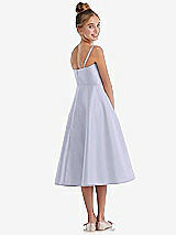 Rear View Thumbnail - Silver Dove Adjustable Spaghetti Strap Satin Midi Junior Bridesmaid Dress