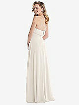Rear View Thumbnail - Ivory Cuffed Strapless Maxi Dress with Front Slit