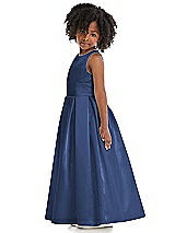 Side View Thumbnail - Sailor Sleeveless Pleated Skirt Satin Flower Girl Dress