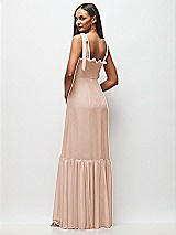 Rear View Thumbnail - Cameo Tie-Shoulder Bustier Bodice Ruffle-Hem Maxi Dress