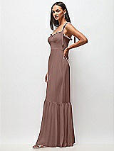 Side View Thumbnail - Sienna Tie-Shoulder Bustier Bodice Ruffle-Hem Maxi Dress