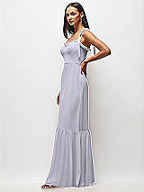 Side View Thumbnail - Silver Dove Tie-Shoulder Bustier Bodice Ruffle-Hem Maxi Dress