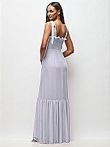 Rear View Thumbnail - Silver Dove Tie-Shoulder Bustier Bodice Ruffle-Hem Maxi Dress