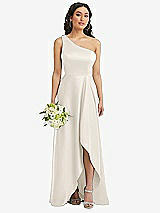 Alt View 1 Thumbnail - Ivory One-Shoulder High Low Maxi Dress with Pockets