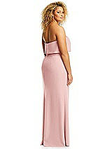 Alt View 5 Thumbnail - Rose Strapless Overlay Bodice Crepe Maxi Dress with Front Slit