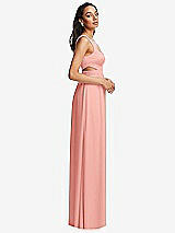 Side View Thumbnail - Rose Open Neck Cross Bodice Cutout  Maxi Dress with Front Slit