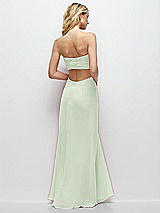 Side View Thumbnail - Mint Green Strapless Empire Waist Cutout Maxi Dress with Covered Button Detail
