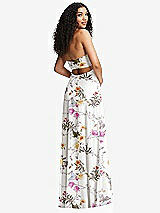 Alt View 7 Thumbnail - Butterfly Botanica Ivory Strapless Empire Waist Cutout Maxi Dress with Covered Button Detail