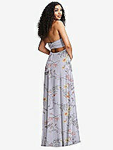 Alt View 7 Thumbnail - Butterfly Botanica Silver Dove Strapless Empire Waist Cutout Maxi Dress with Covered Button Detail