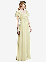 Side View Thumbnail - Butter Yellow Regency Empire Waist Puff Sleeve Chiffon Maxi Dress