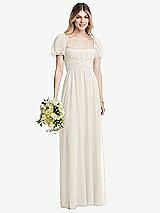 Alt View 1 Thumbnail - Ivory Regency Empire Waist Puff Sleeve Chiffon Maxi Dress
