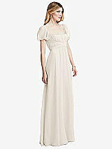 Side View Thumbnail - Ivory Regency Empire Waist Puff Sleeve Chiffon Maxi Dress