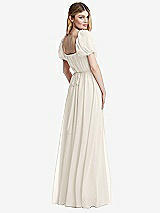 Rear View Thumbnail - Ivory Regency Empire Waist Puff Sleeve Chiffon Maxi Dress