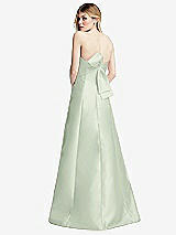 Front View Thumbnail - Mint Green Strapless A-line Satin Gown with Modern Bow Detail