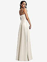 Rear View Thumbnail - Ivory Bustier A-Line Maxi Dress with Adjustable Spaghetti Straps