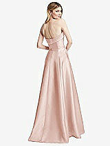Alt View 4 Thumbnail - Blush Strapless Bias Cuff Bodice Satin Gown with Pockets