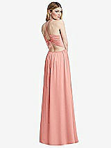 Rear View Thumbnail - Rose Halter Cross-Strap Gathered Tie-Back Cutout Maxi Dress