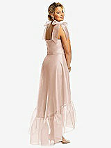 Alt View 3 Thumbnail - Cameo Convertible Deep Ruffle Hem High Low Organdy Dress with Scarf-Tie Straps