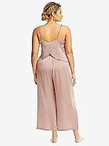 Alt View 3 Thumbnail - Toasted Sugar Whisper Satin Wide-Leg Lounge Pants with Pockets