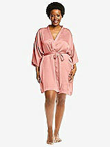 Alt View 1 Thumbnail - Rose Short Whisper Satin Robe