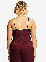 Alt View 2 Thumbnail - Cabernet Split Back Whisper Satin Cami Top