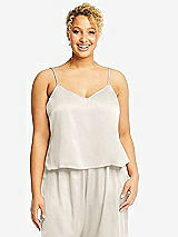 Alt View 1 Thumbnail - Ivory Split Back Whisper Satin Cami Top