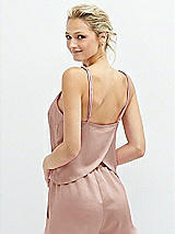 Rear View Thumbnail - Toasted Sugar Split Back Whisper Satin Cami Top