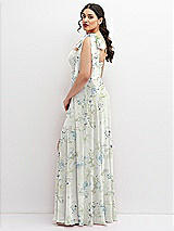 Alt View 2 Thumbnail - Bleu Garden Chiffon Convertible Maxi Dress with Multi-Way Tie Straps