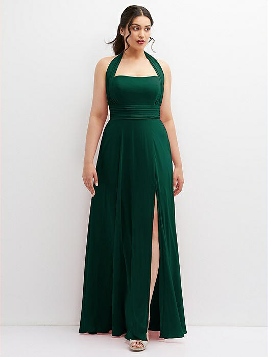 Chiffon Convertible Maxi Dress with Multi-Way Tie Straps