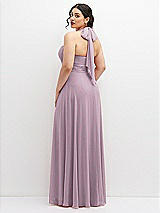 Rear View Thumbnail - Suede Rose Chiffon Convertible Maxi Dress with Multi-Way Tie Straps