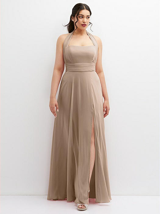 Chiffon Convertible Maxi Dress with Multi-Way Tie Straps