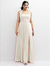 Front View Thumbnail - Ivory Chiffon Convertible Maxi Dress with Multi-Way Tie Straps