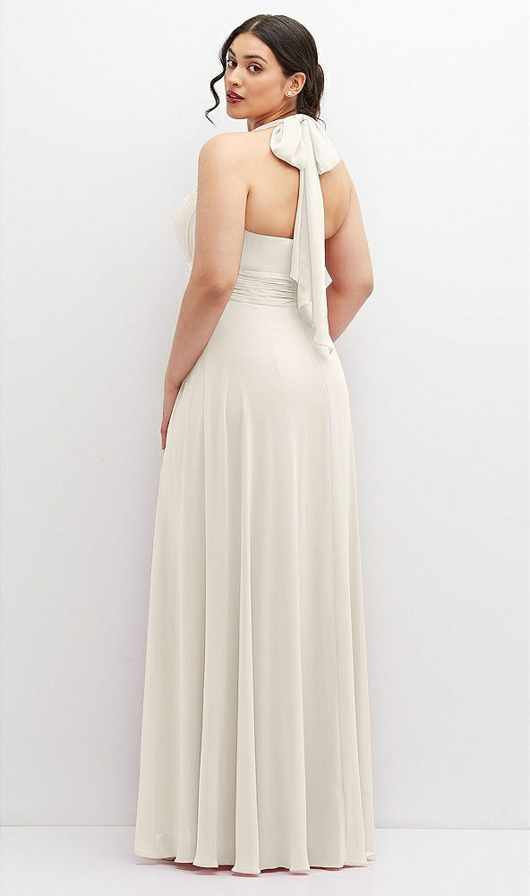 Back View - Ivory Chiffon Convertible Maxi Dress with Multi-Way Tie Straps