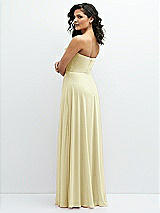 Alt View 3 Thumbnail - Butter Yellow Chiffon Corset Maxi Dress with Removable Off-the-Shoulder Swags