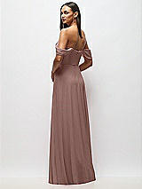 Rear View Thumbnail - Sienna Chiffon Corset Maxi Dress with Removable Off-the-Shoulder Swags