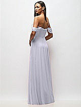 Rear View Thumbnail - Silver Dove Chiffon Corset Maxi Dress with Removable Off-the-Shoulder Swags